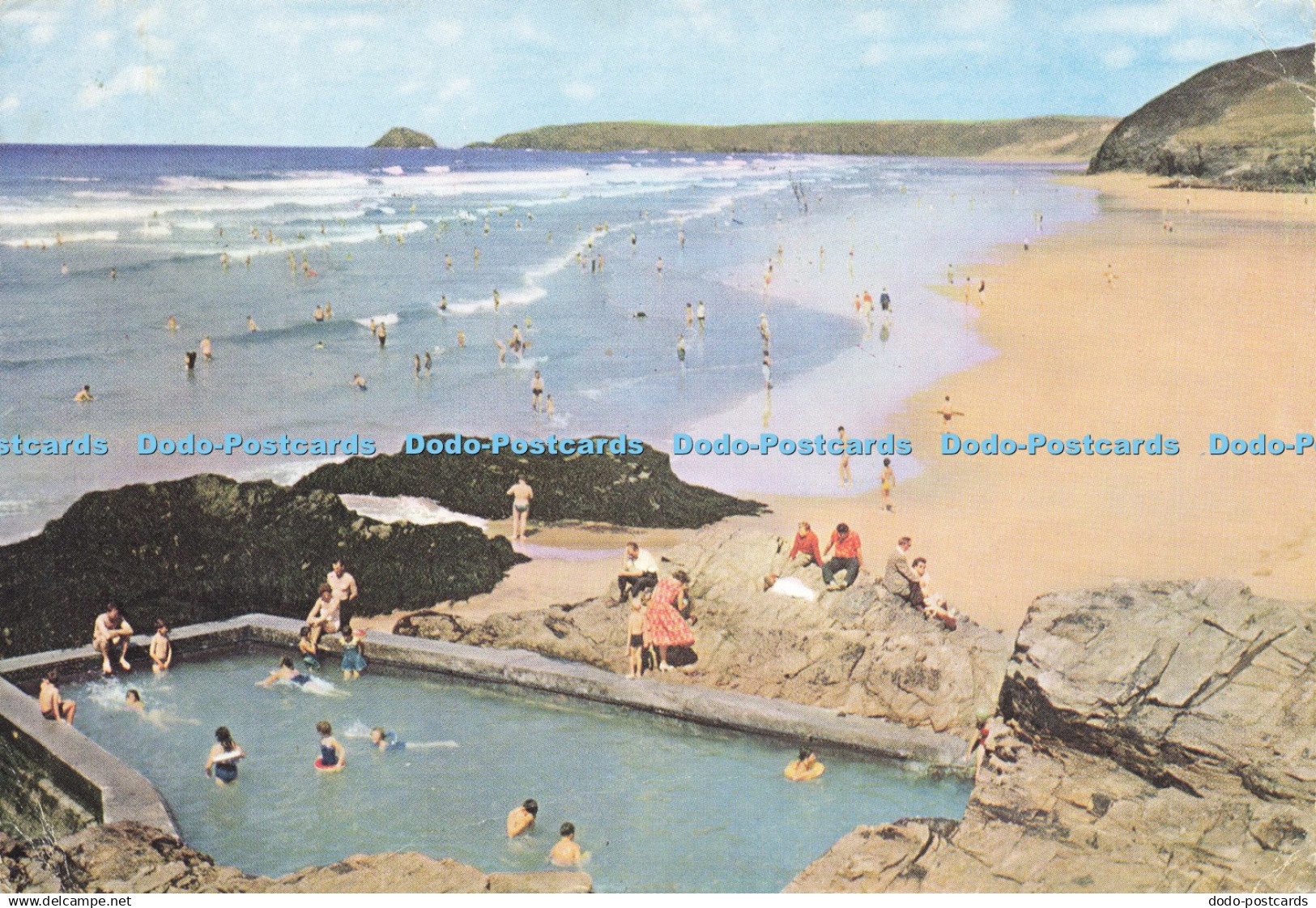 D204822 Perranporth Rock is as Popular as the Surf Rolling D E M Thomas A Cornis