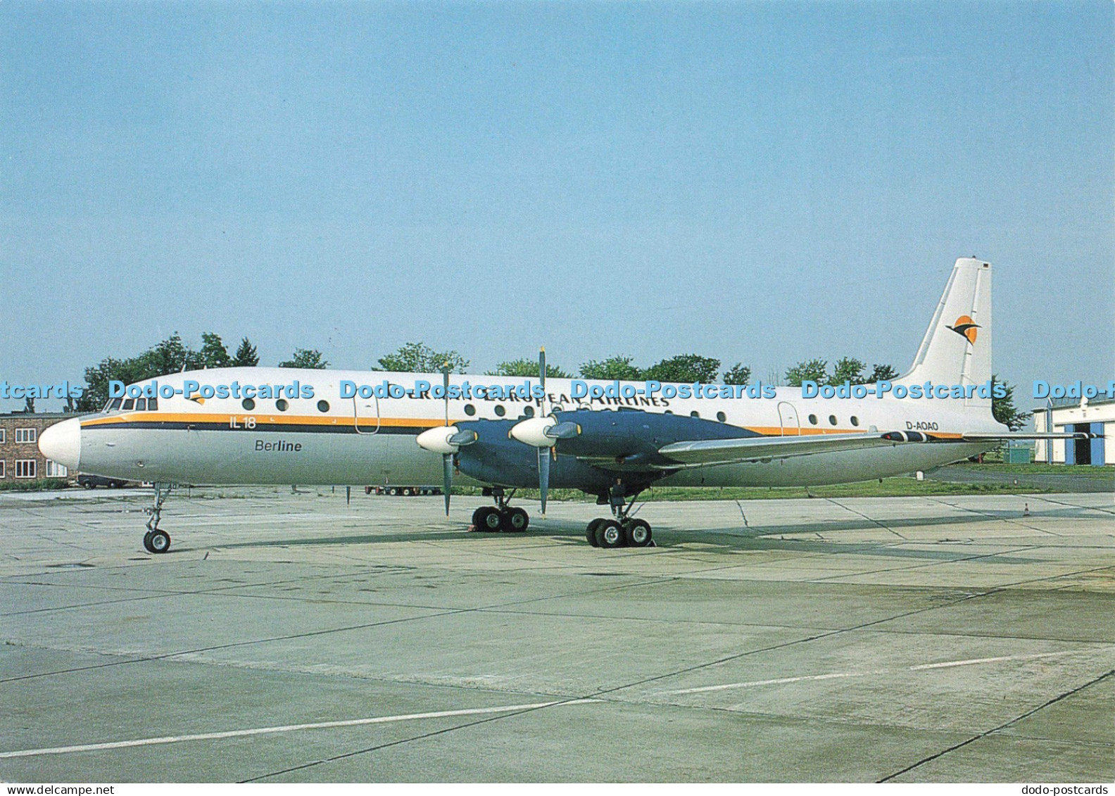 D218393 German European Airline Ilyushin At Berlin Schonefeld J J Postcards Mich