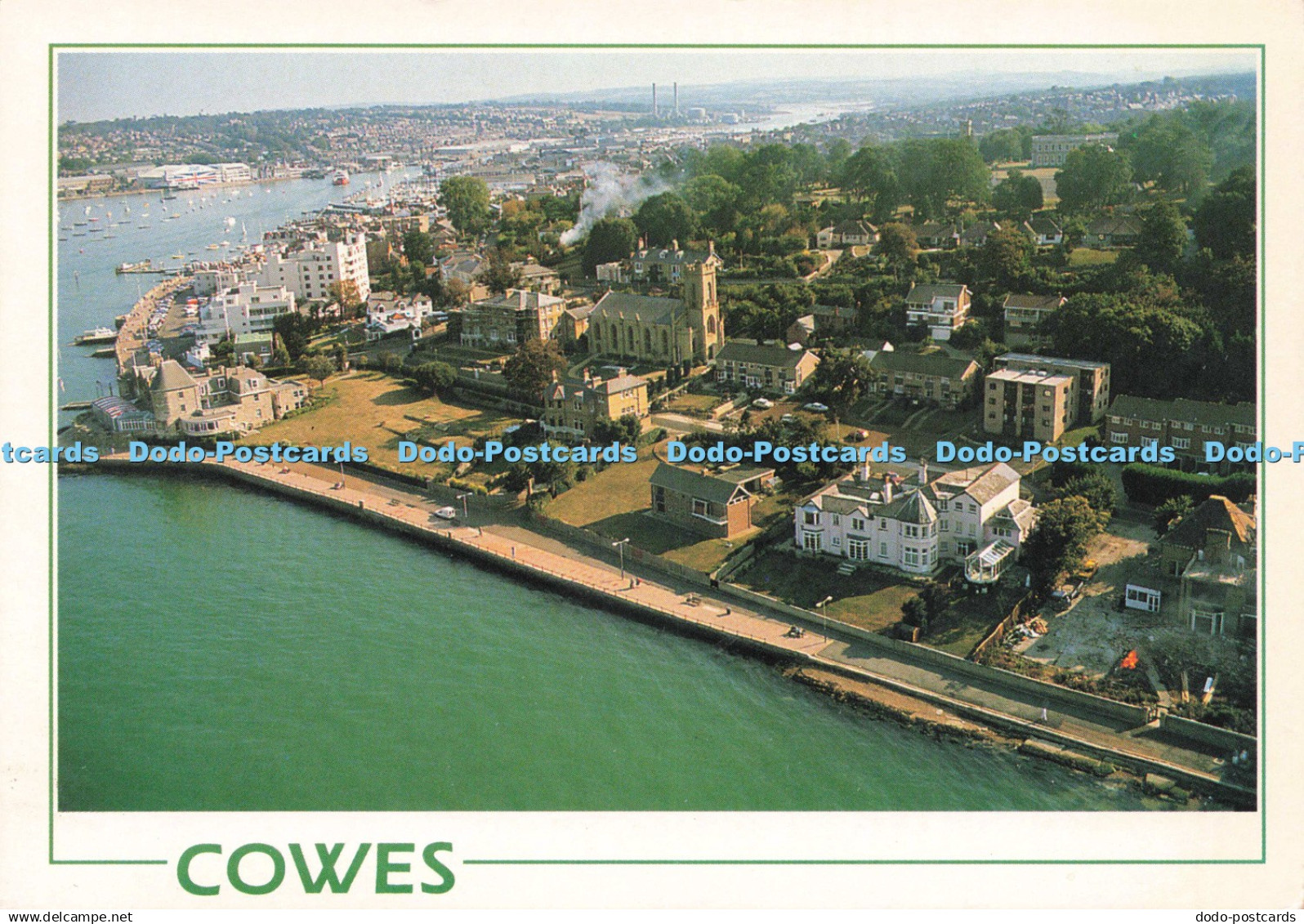 D222413 Cowes West Cowes Seafront with East Cowes and the River Medina in the Ba