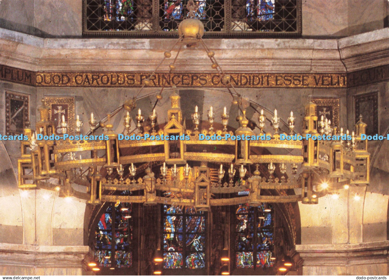 D225002 Aachen Aken Aix la Chapelle Dom mit Kronleuchter im Karolingischen Oktog