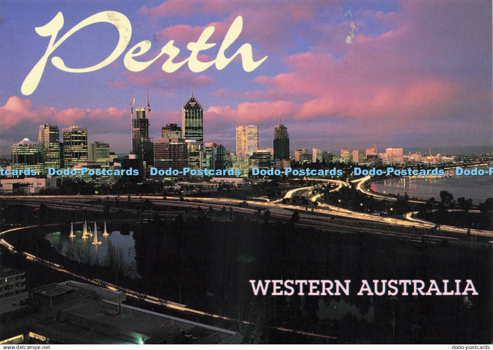 D229011 Perth Western Australia View of Perth from Kings Park Bartel Postcards a