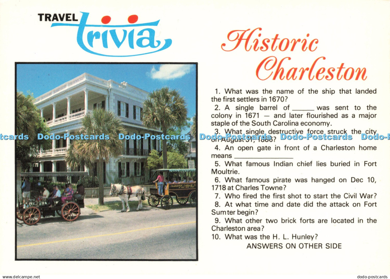 D230402 Historic Charleston The Carolina Rice Charleston Post Card Co Plastichro