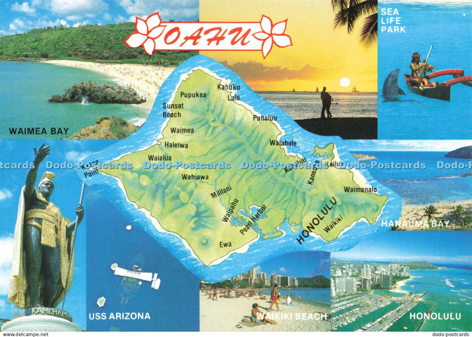 D232968 Oahu Waimea Bay Sea Life Park Hawaiian Service Multi View 2000