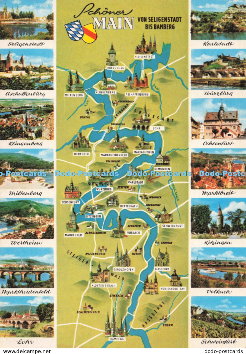 D249543 Schoner Main von Seligenstadt bis Bamberg Karlstadt Wurzburg Schoning an
