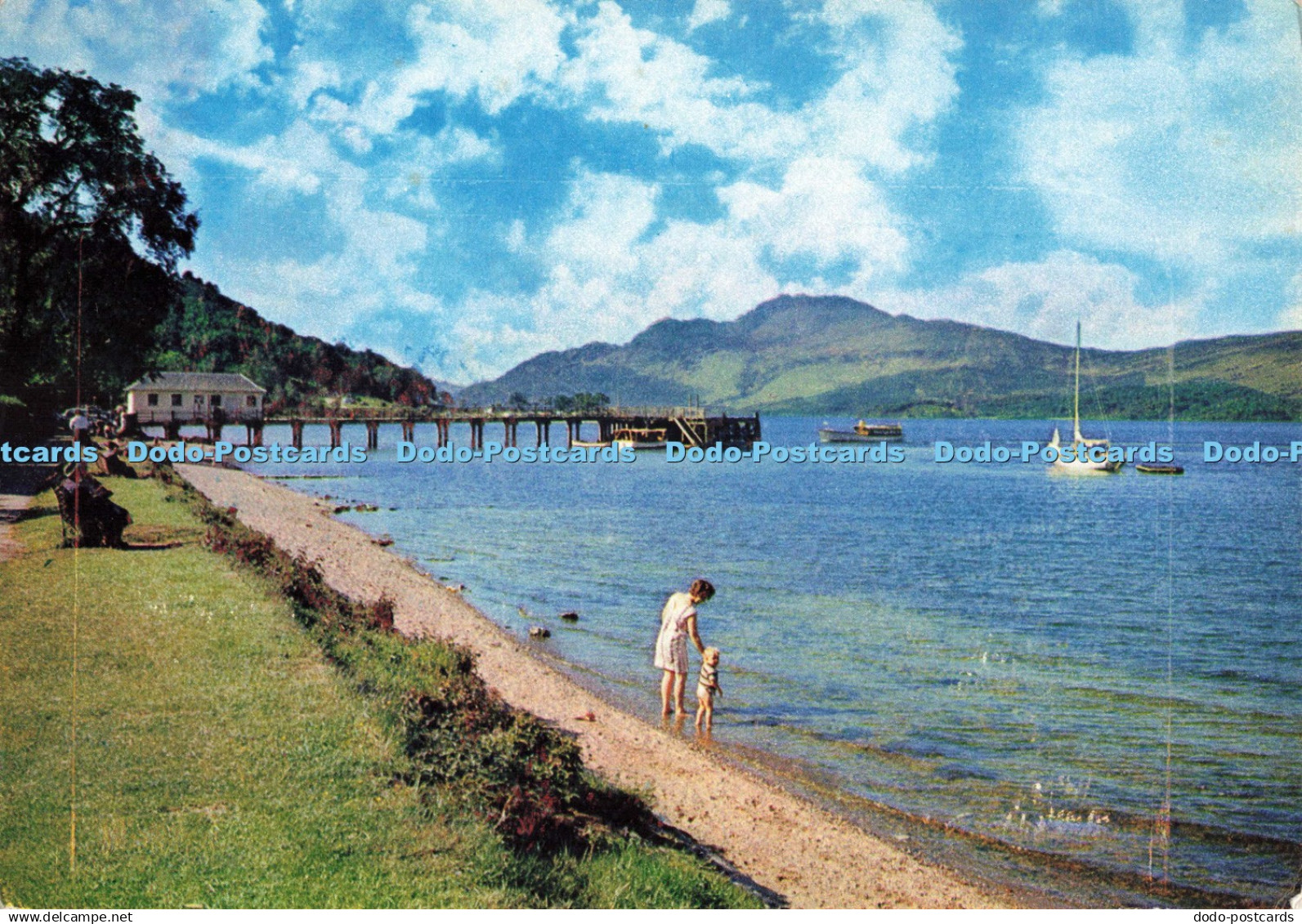 D256635 Dunbartonshire Luss Pier Loch Lomond J Arthur Dixon