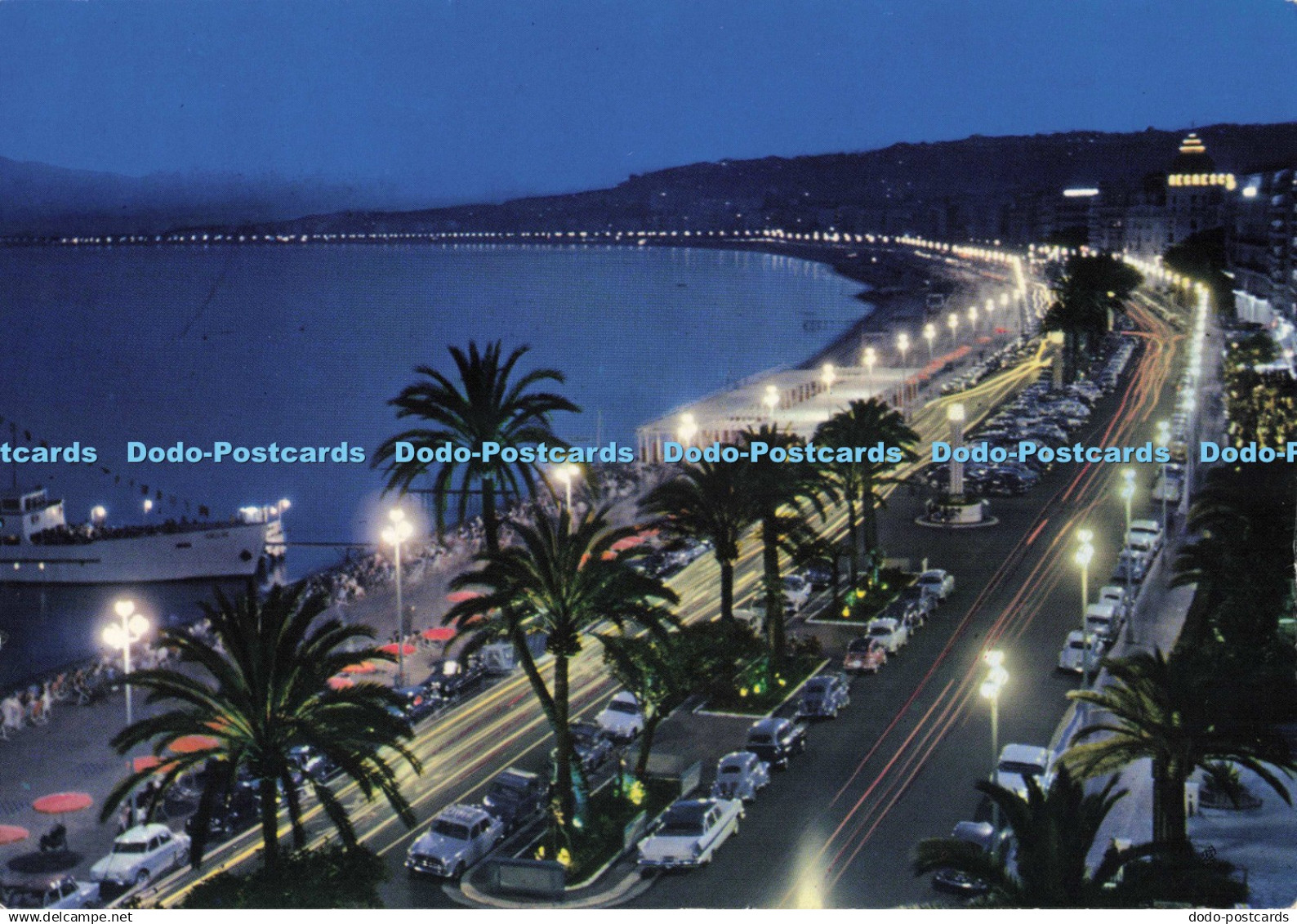 D266859 Nice la Nuit Promenade des Anglais Gilletta 1966