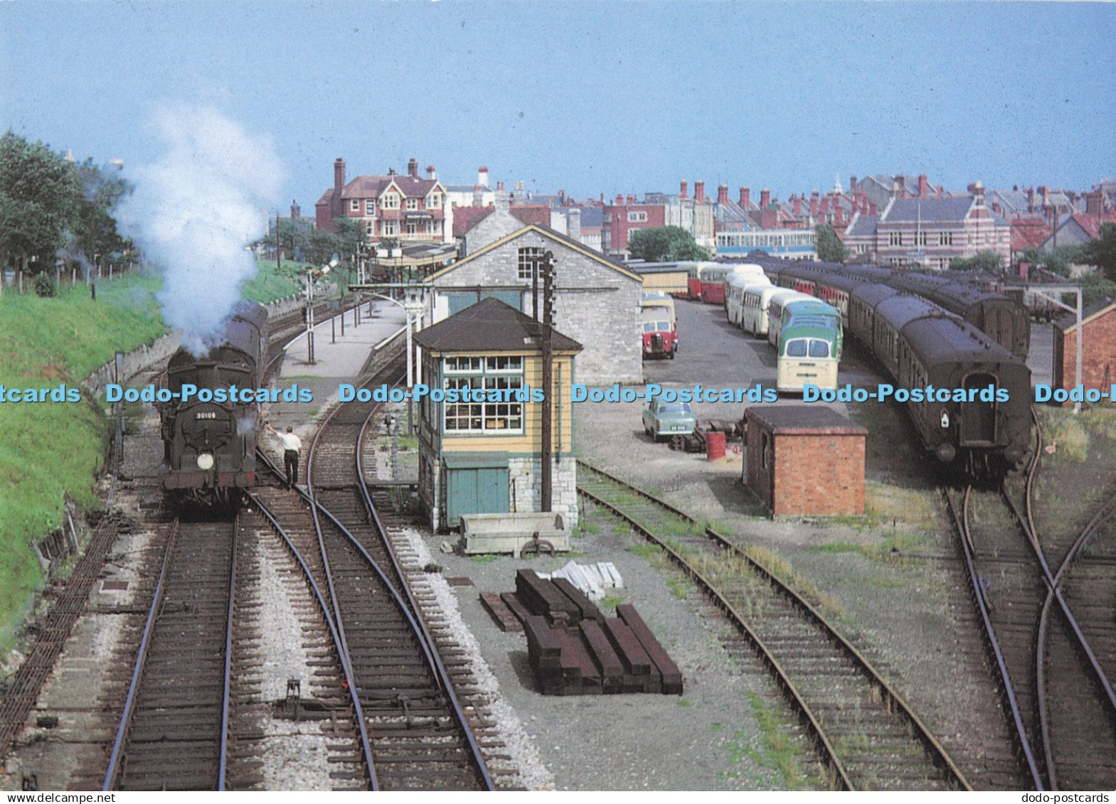 D281020 Swanage Railway General View of Swanage Station with 30108 Leaving Bound