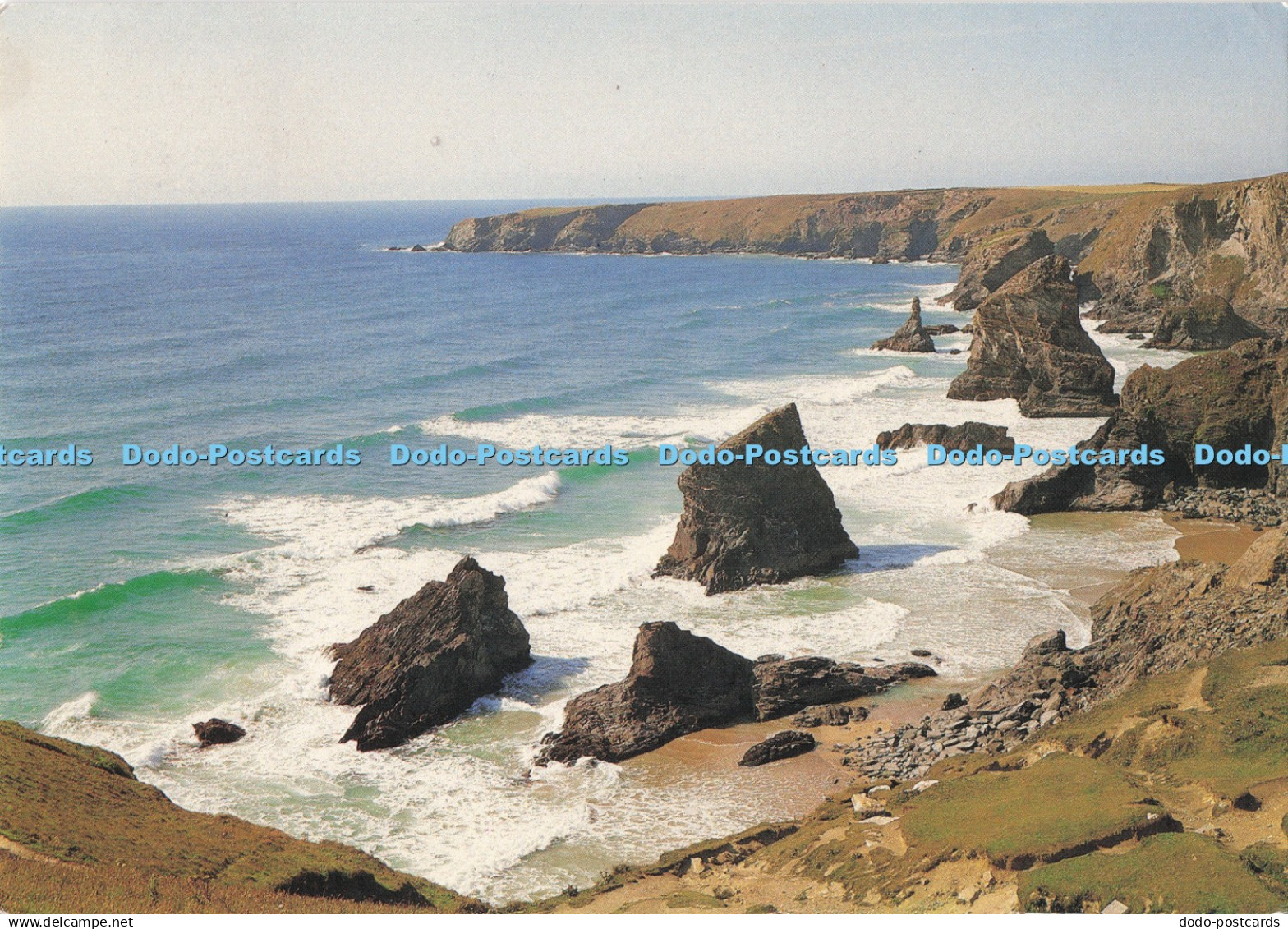 D290388 Cornwall. Bedruthan Steps Near Newquay. Larkfield Printing. PM. Newquay.