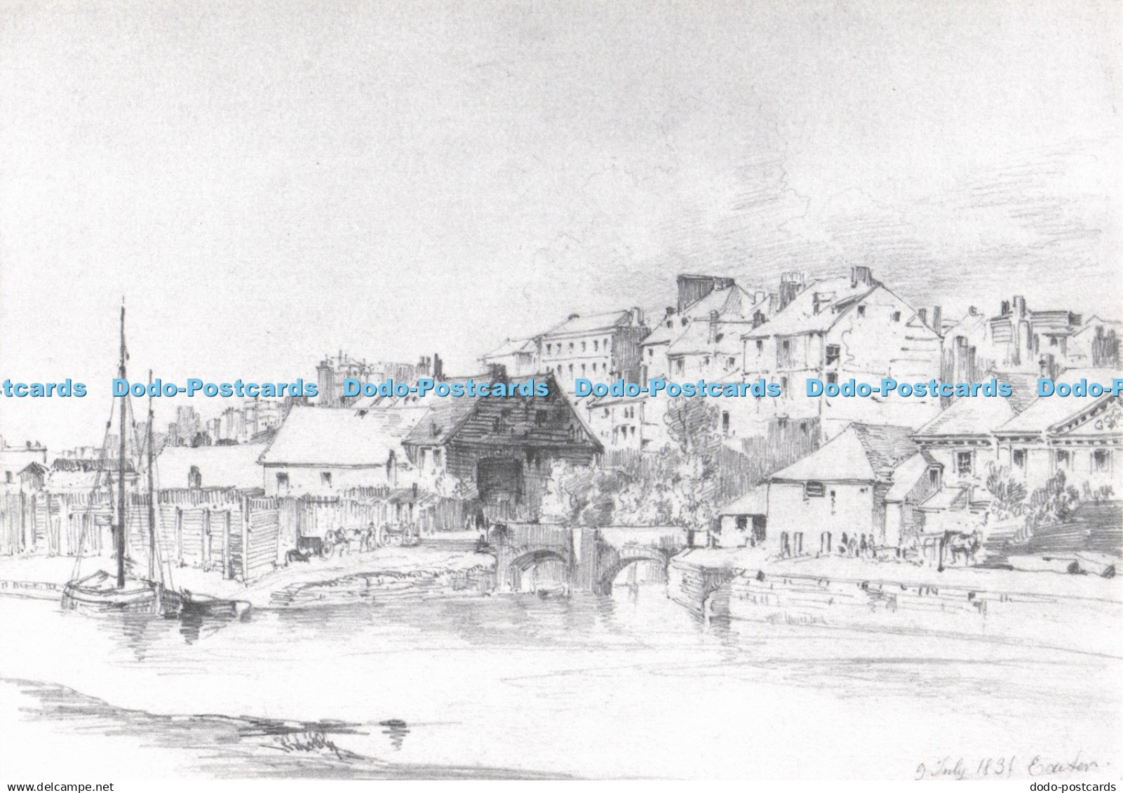 D293802 Exeter. The Quay and the Custom House. Henry Courtney Selous. Exeter Cit