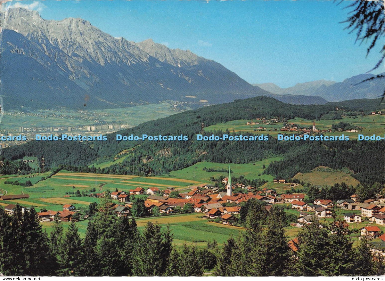 D297126 Mutters. Tirol. Blick auf Innsbruck mit Bettelwurf. Tiroler Kunstverlag