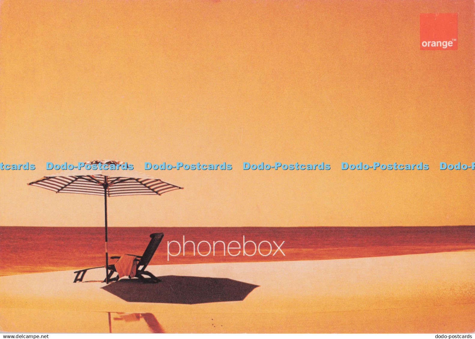 D297146 Phonebox. Orange. Postcard