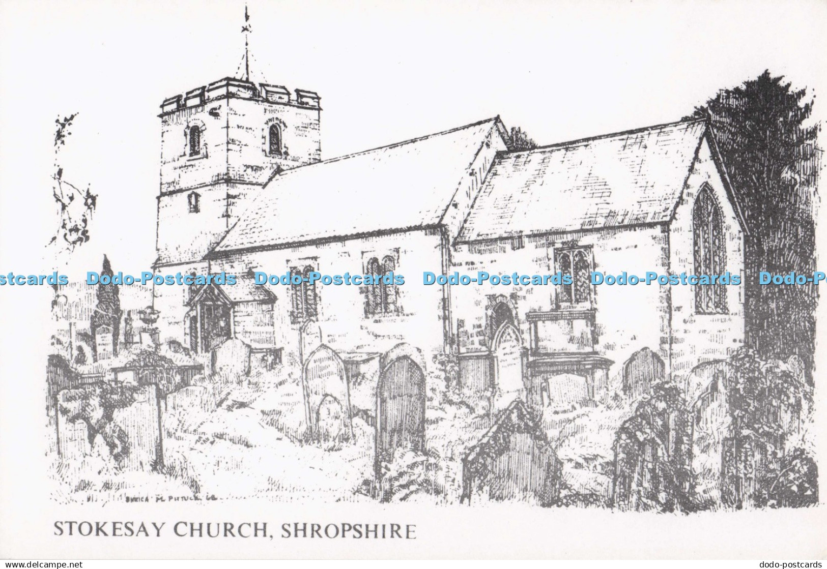 D299147 Shropshire. Stokesay Church. Onny Press