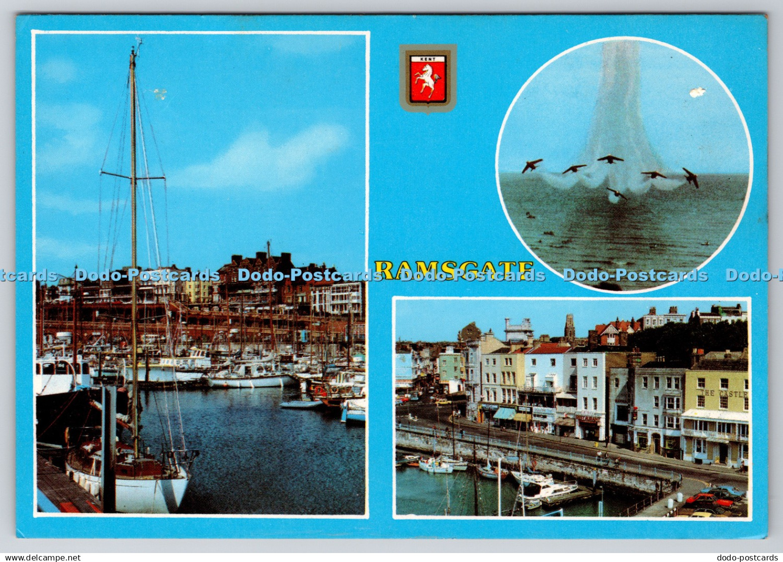 D301119 Ramsgate The Inner Harbour and Zion Hill The Red Arrows Over Ramsgate El