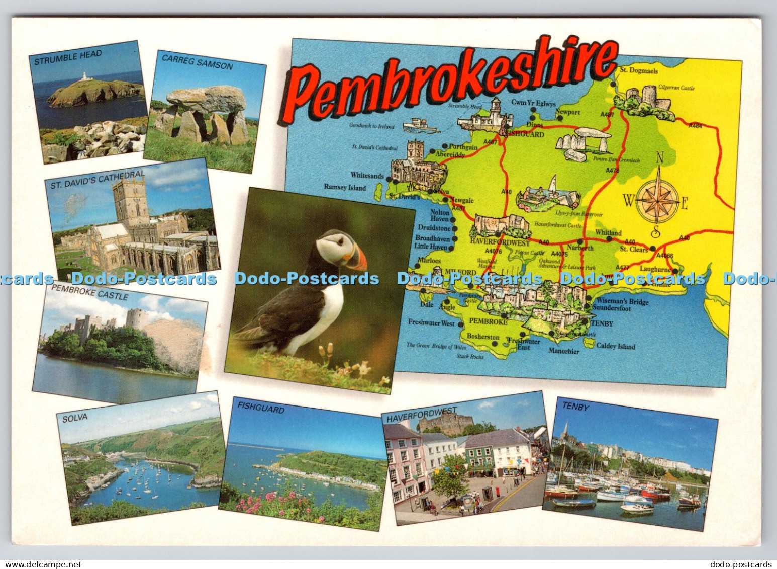 D312448 Pembrokeshire. Fishguard. Pembrokeshire Eye Postcards. Haven Colourprint