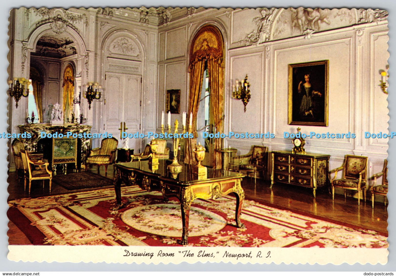 D312489 R. I. Newport. The Elms. Drawing Room. John M. Twomey. Newport. Curteich