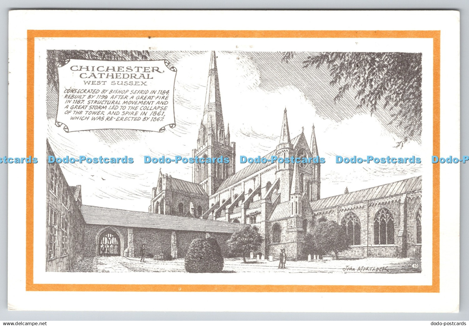 D316343 Chichester Cathedral West Sussex. John Mortlock. PM Chichester. 1983