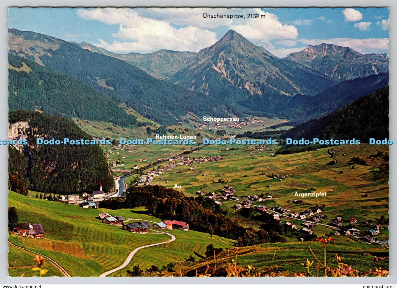 D317064 Au Schoppernau im Bregenzerwald. Unschenspitze. Branz. Lustenau. BP Saal