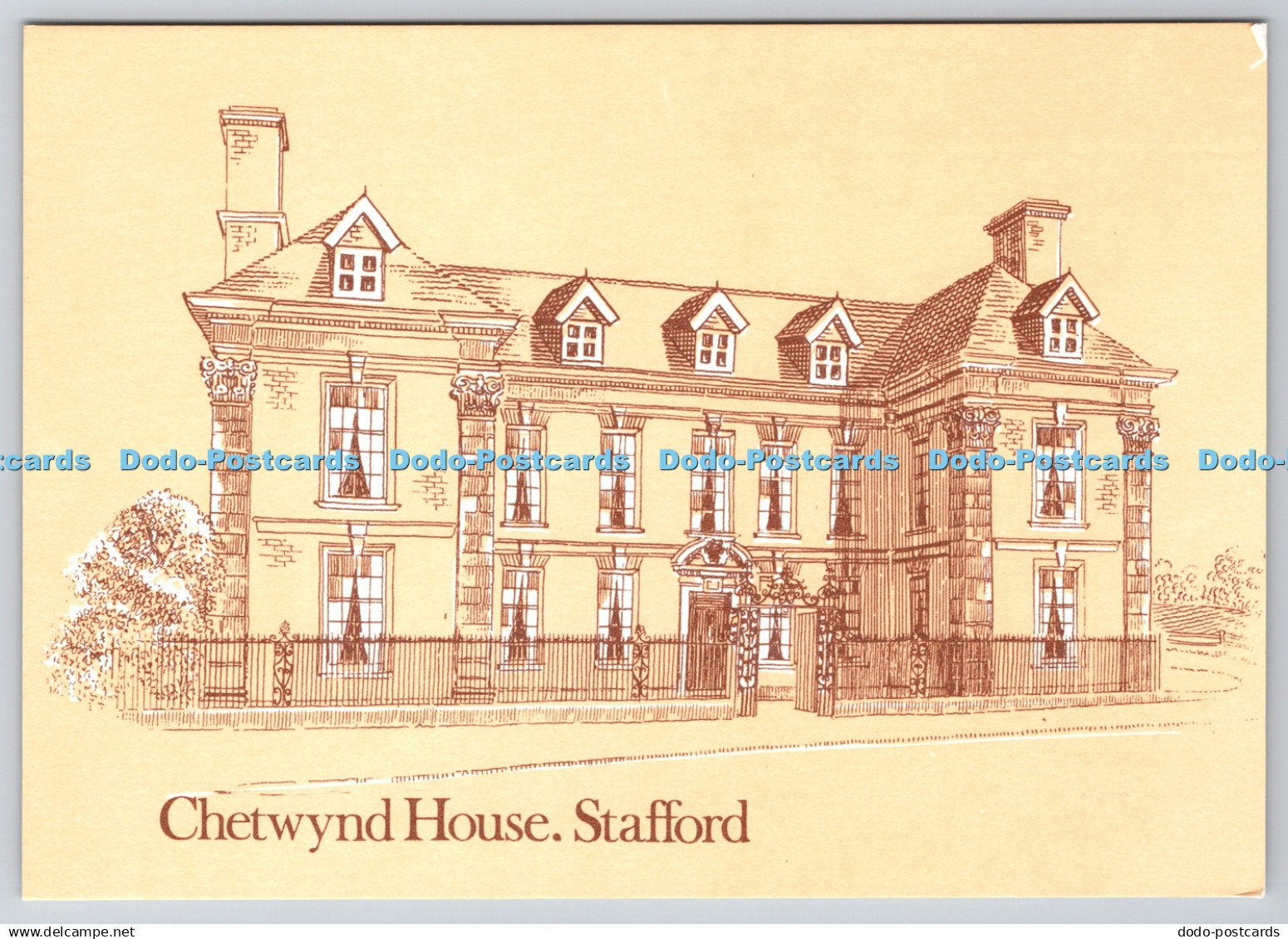 D319463 Stafford. Chetwynd House. Richard Brinsley Sheridan. Midlands Postal Boa