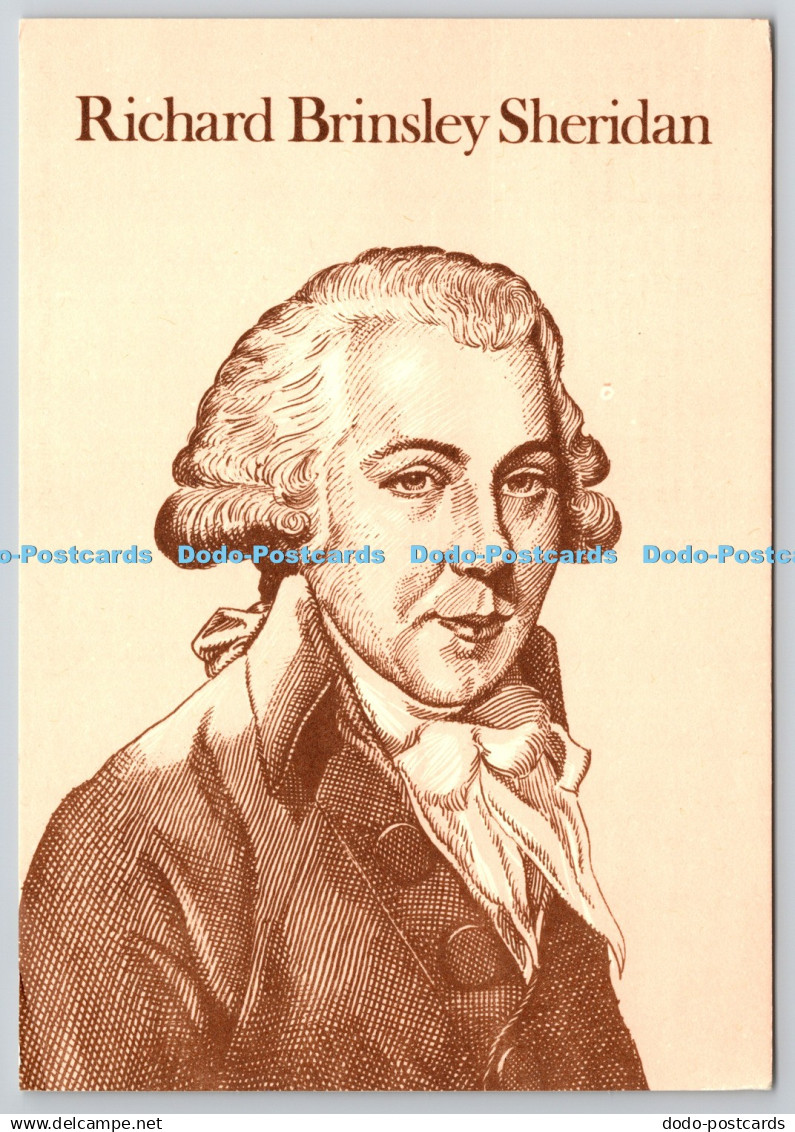 D321014 Richard Brinsley Sheridan. Midlands Postal Board Picture Card. MPB. N. 2