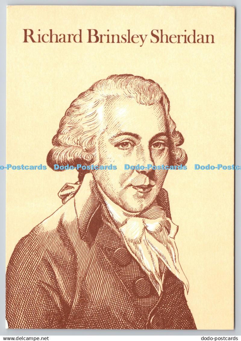 D321018 Richard Brinsley Sheridan. Midlands Postal Board Picture Card. MPB. N. 2