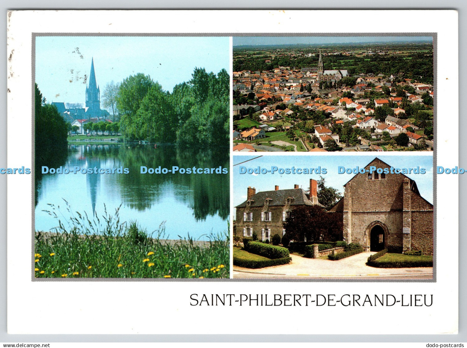 D328838 Saint Philbert de Grand Lieu. Eglise Abbatiale IXe. Vue generale aerienn