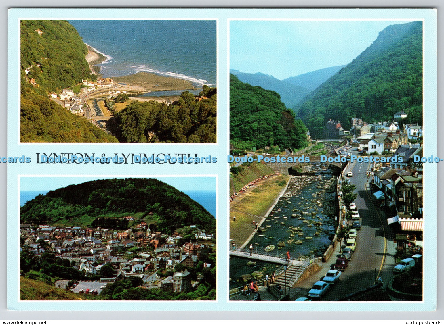 D333001 Lynton and Lynmouth. North Devon. Lynmouth from Mars Hill. Exmoor Nation