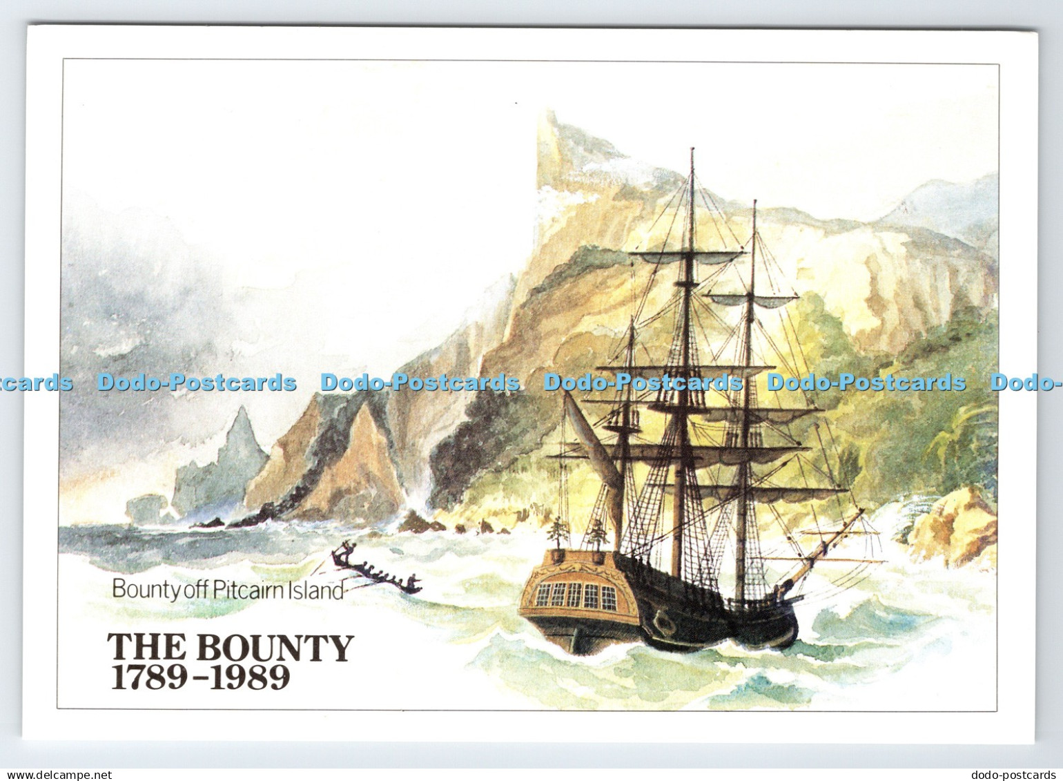 D339062 Bounty Off Pitcairn Island. The Bounty. Bridson and Horrox. Manx Postal