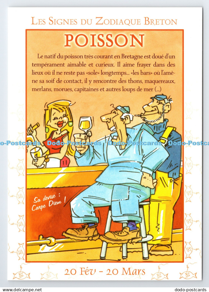 D339842 Les Signes du Zodiaque Breton. Poisson. YCA. Hubert Rublon