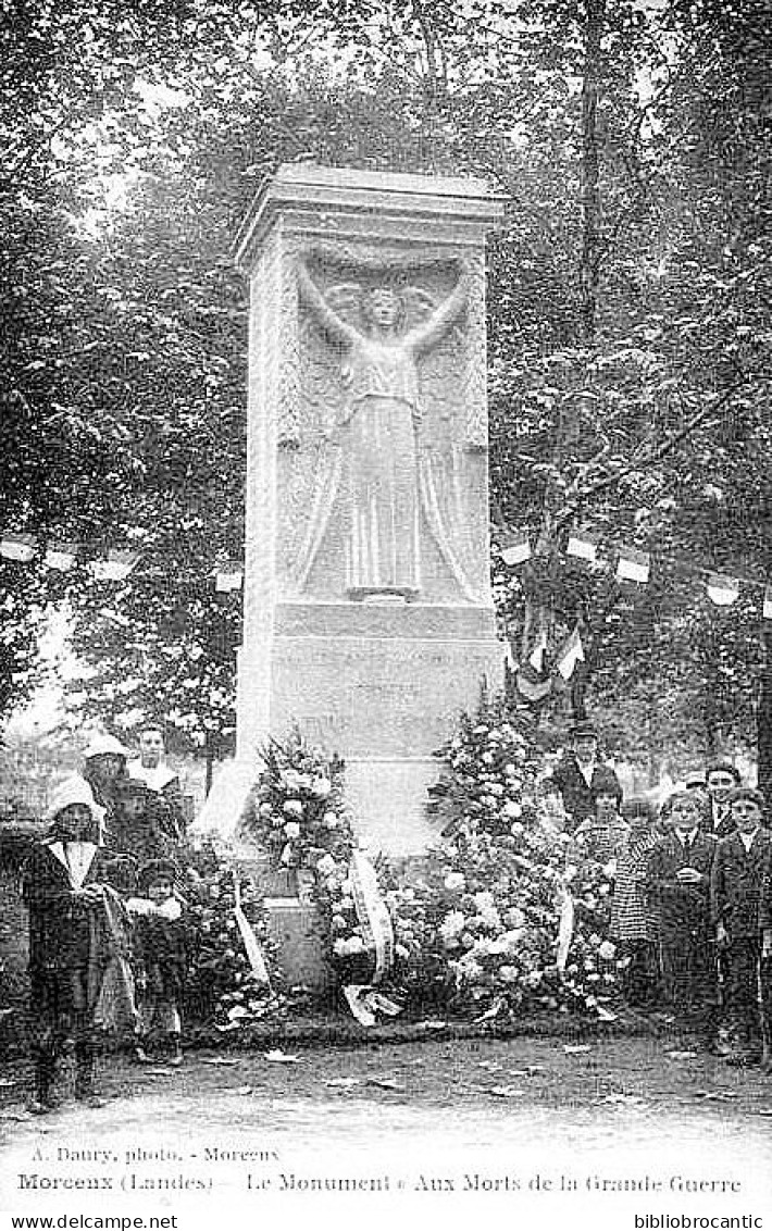 D40 - MORCENX - VUE ANIMEE DU MONUMENT AUX MORTS DE LA GRANDE GUERRE