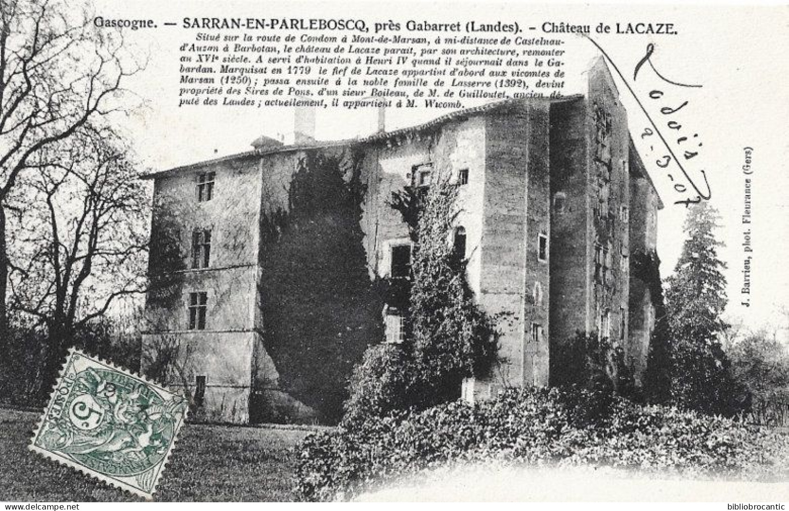 D40 SARRAN-EN-PARLEBOSQ,près Gabarret (Landes) < CHATEAU DE LACAZE