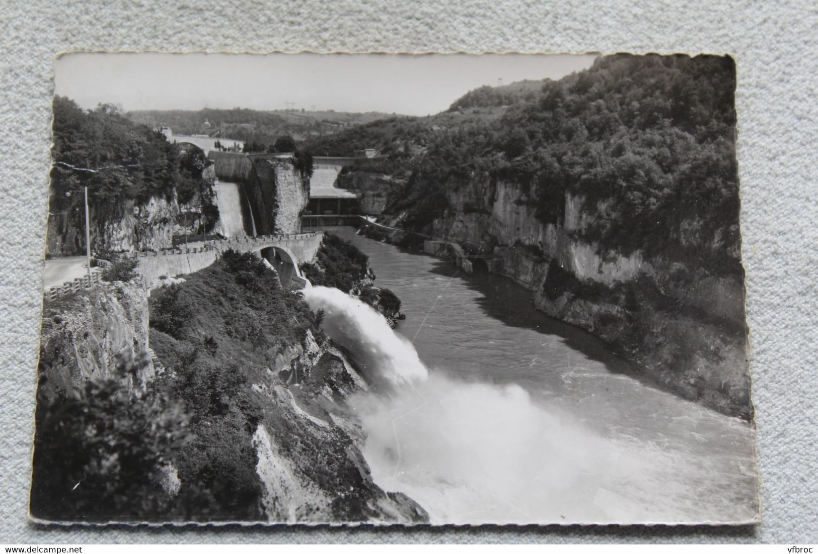 D443, Cpm 1964, le barrage de Genissiat, le saut de ski, Ain 01