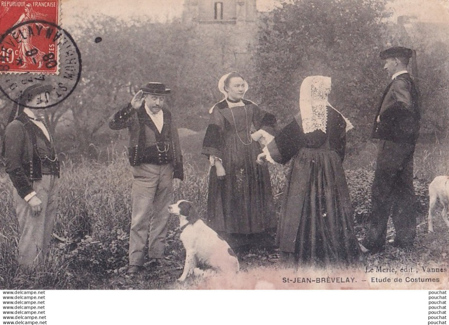 D5-56) SAINT JEAN BREVELAY  - ETUDE DE COSTUMES - EN 1908