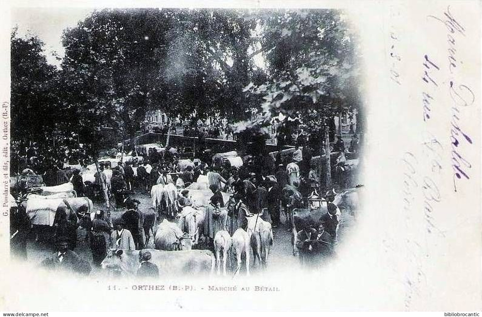 D64 - ORTHEZ - Cpa précurseur - LE MARCHE AU BETAIL  /Edit.  G. PONDARRE, ORTHEZ