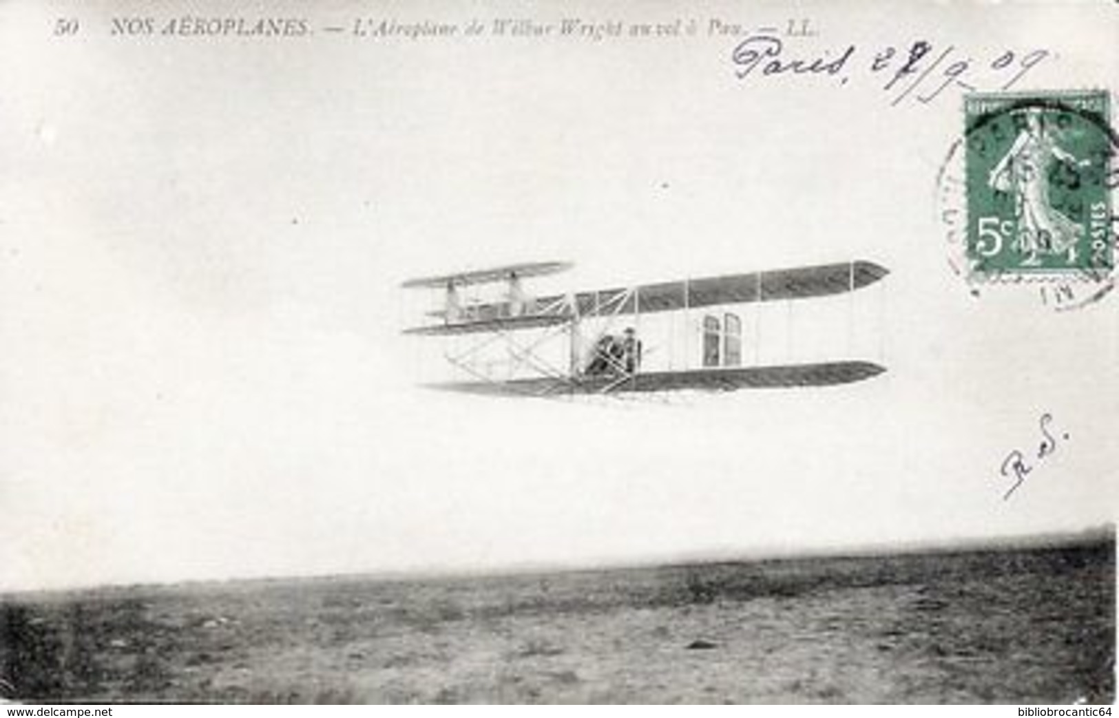 D64- PAU - NOS AEROPLANES < L'AEROPLANE DE WILBUR WRIGHT AU VOL A PAU