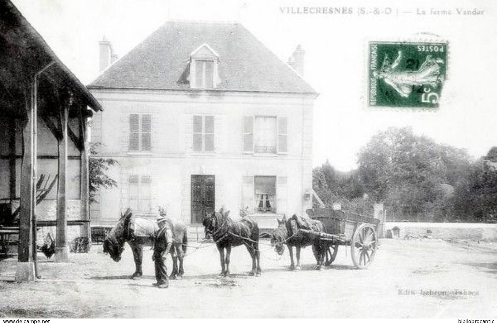 D94 VAL DE MARNE - VILLECRESNES - VUE ANIMEE DE LA FERME VANDAR + ATTELAGE