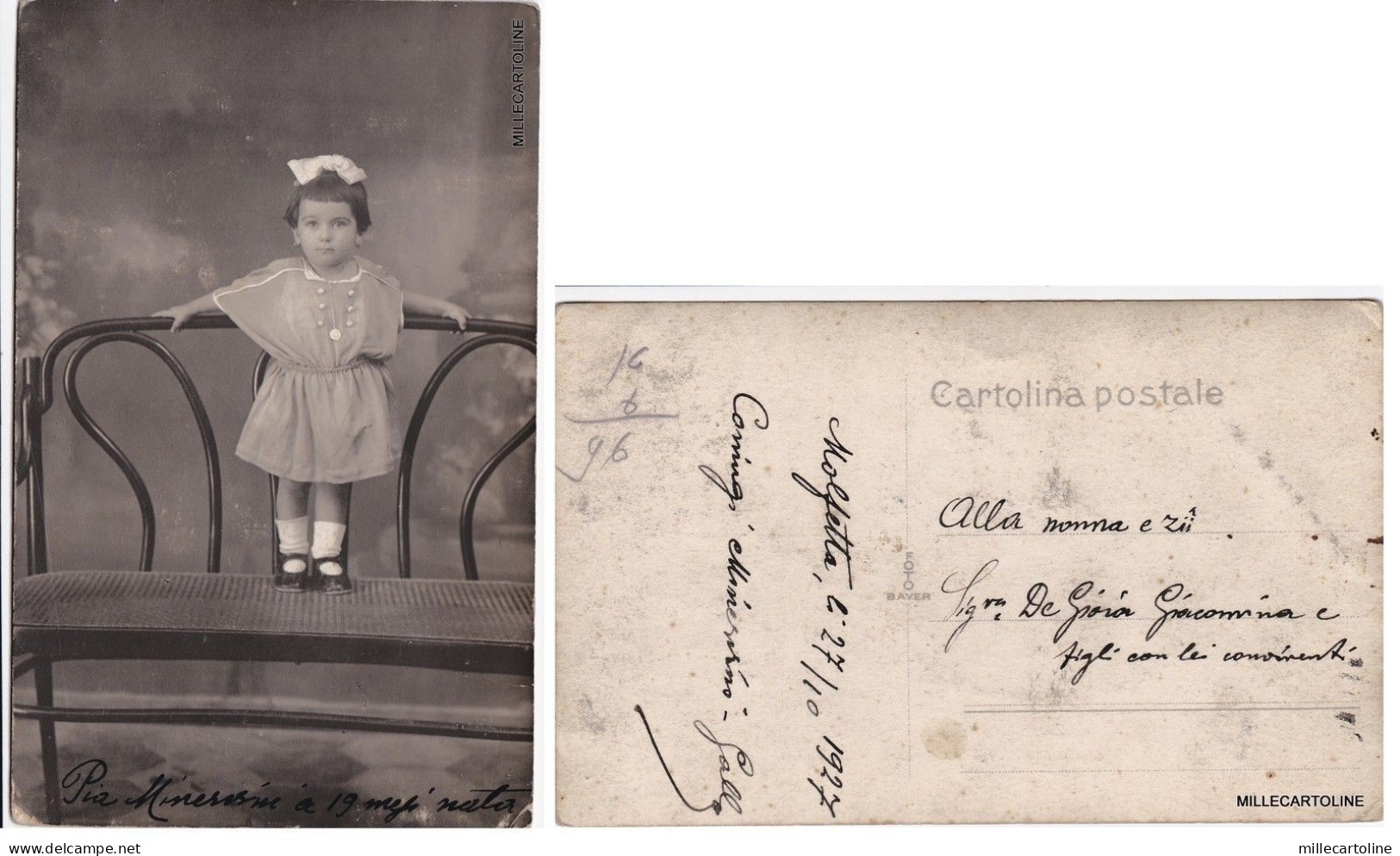 # da  MOLFETTA..NEL 1927 QUANDO PIA AVEVA 19 MESI - fotocartolina