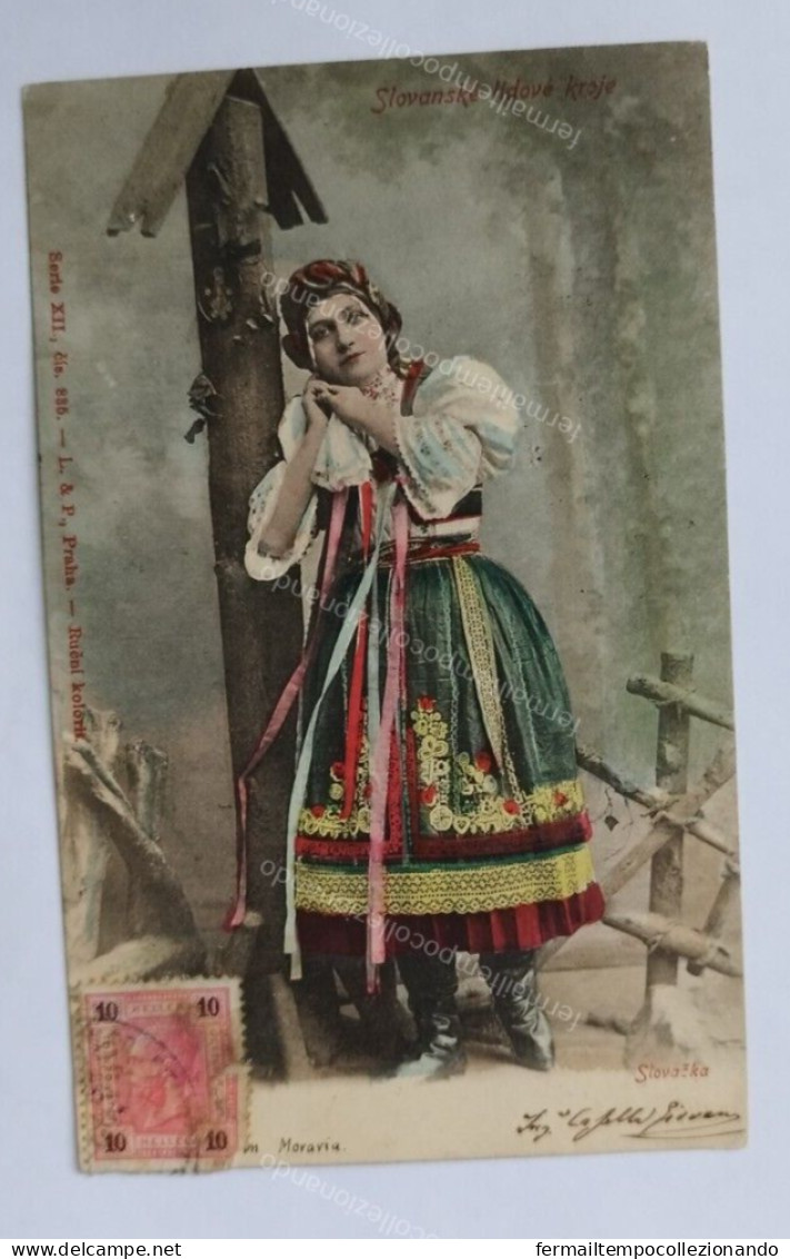 da134 cartolina slovanske lidove' kroje repubblica ceca