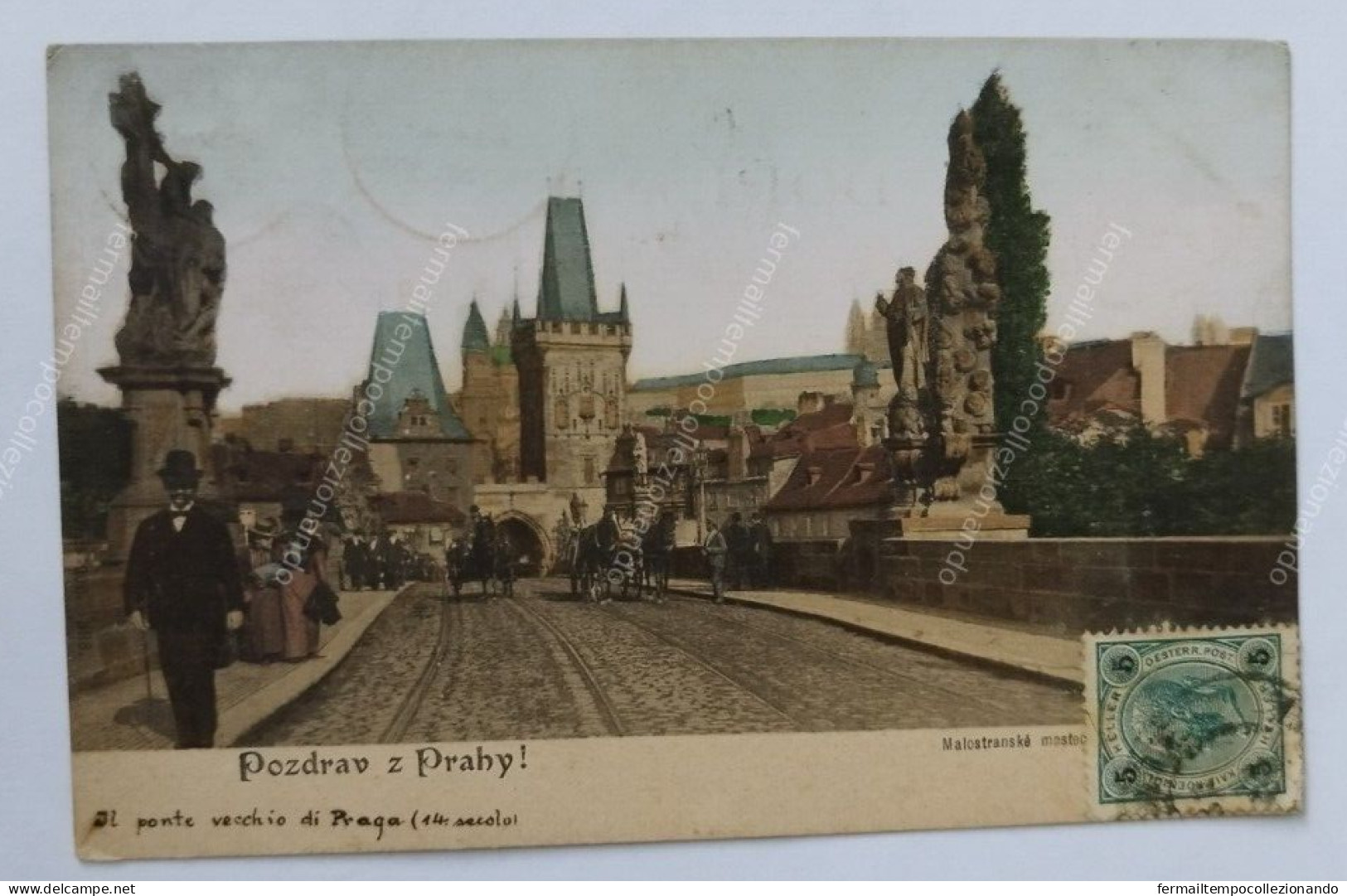 da140 cartolina pozdrav prahy repubblica ceca