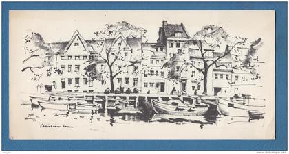 208836 / Denmark Art DES ASMUSSEN - RIVER PORT HOUSE PEOPLE Danemark Danemark Danimarca