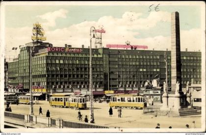 CPA København Kopenhagen Dänemark, ZORIC Barding, Freiheitsstatue, Vesterport, Tramlinien, Gebäude
