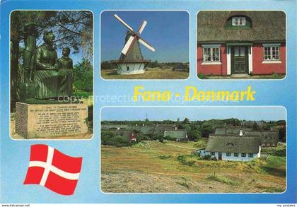 Fano Fanoe Nordby DK Statue Windmuehle Inselhaus Panorama