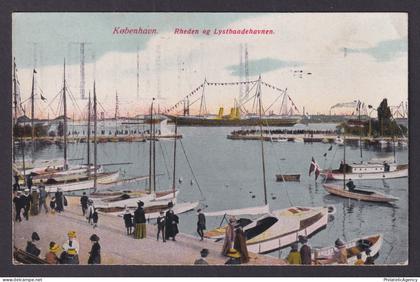 Vintage postcard DENMARK Copenhagen Rheden Marina 1926