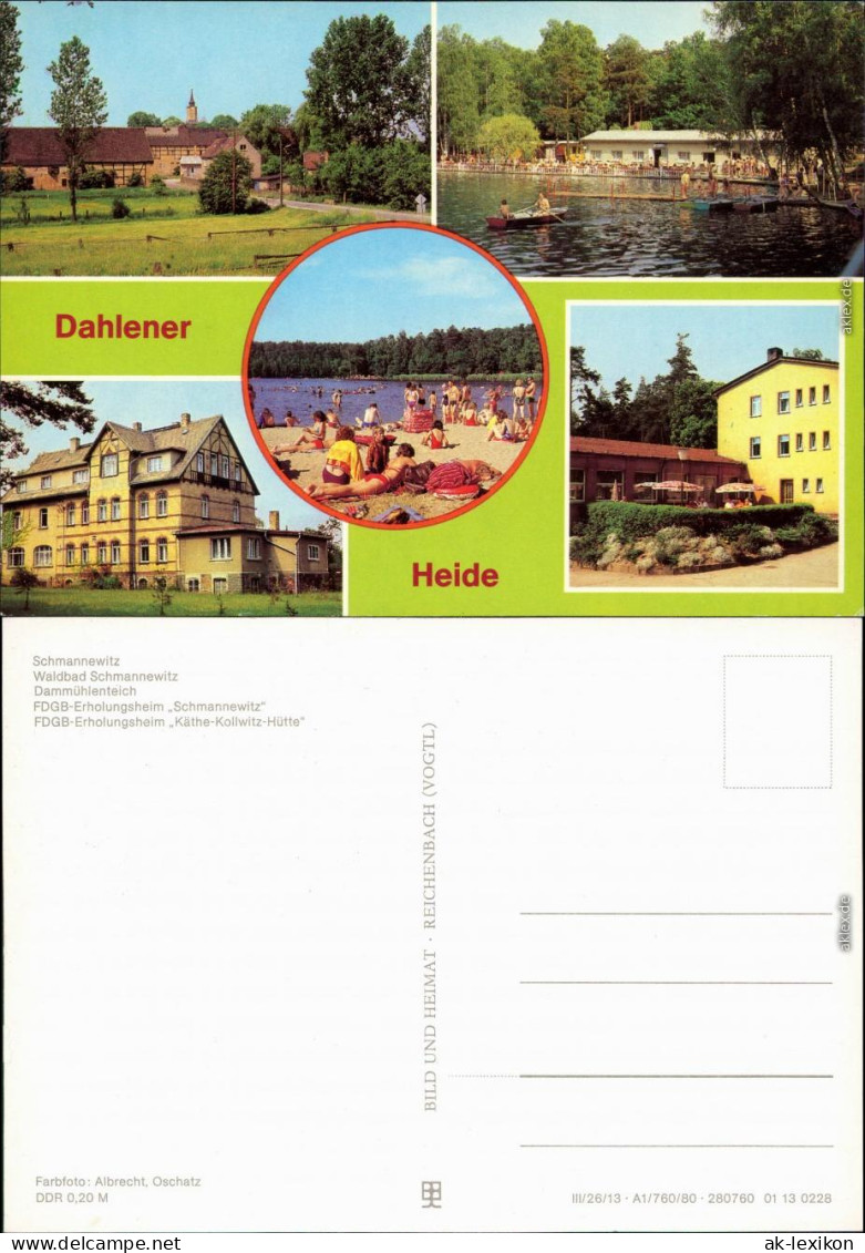 Dahlen Dahlener Heide: Waldbad Schmannewitz Freibad / Campingplatz, 1980