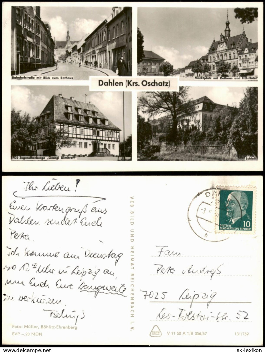 Dahlen DDR Mehrbildkarte Ortsansichten von Dahlen (Krs. Oschatz) 1967