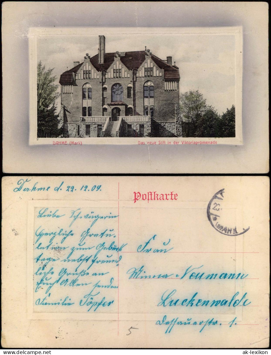 Dahme (Mark) Das neue Stift in der Viktoriapromenade 1909 Passepartout