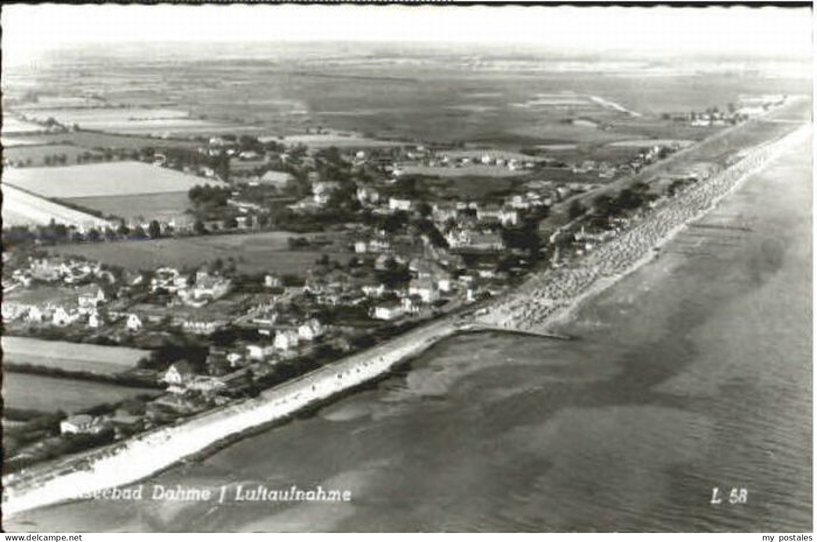 Dahme Ostseebad Dahme Fliegeraufnahme ungelaufen ca. 1955