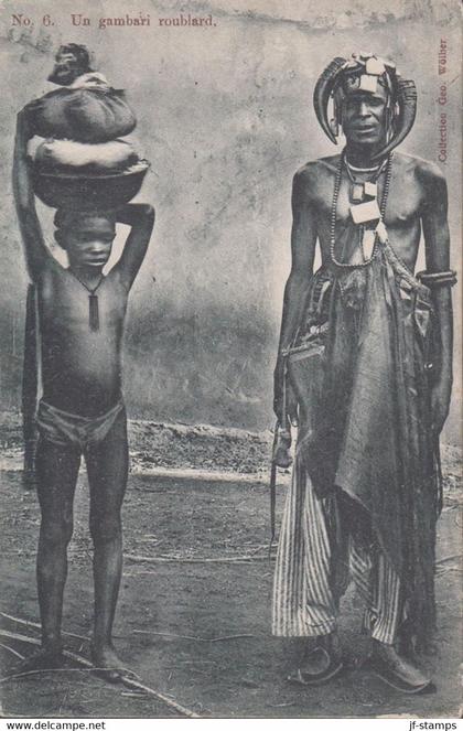 1910. DAHOMEY. Postcard (Un gambari roublard) Interesting motives.  - JF436951