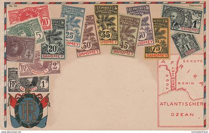 Philatelie Litho AK Dahomey Dahome Benin Briefmarke Stamp Timbre Französisch Royaume Colony Colonie Africa Afrique