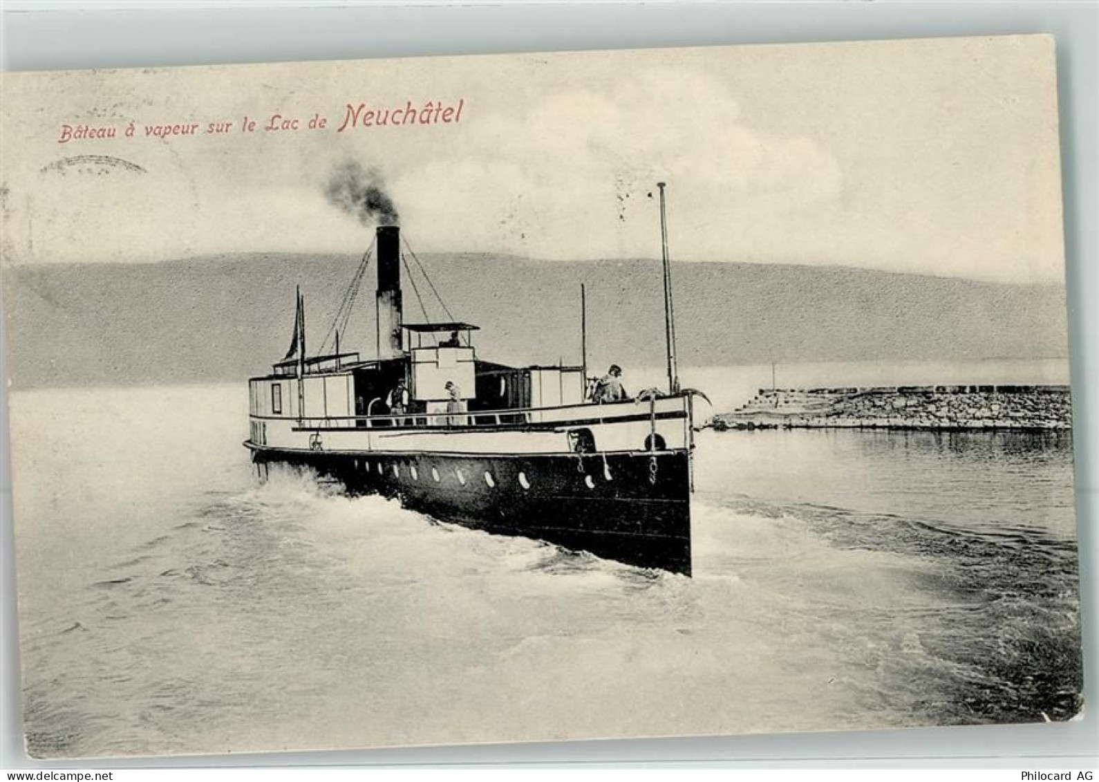Dampfer Neuenburgersee Binnenschiff 1907 - 39425264