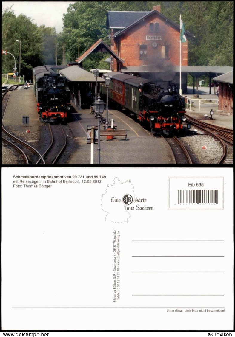 Dampflokomotive Schmalspurdampflokomotiven Reisezügen im Bahnhof Bertsdorf 2012